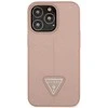 Guess GUHCP14LPSATLP Apple iPhone 14 Pro 6,1″ rožinės spalvos kietas dėklas SaffianoTriangle Logo