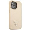 Apple iPhone 14 Pro Guess dėklas Saffianotriangle Logo (GUHCP14LPSATLE) beige