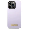 Guess telefono dėklas iPhone 14 Pro 6,1 GUHMP14LSBPLU violetinė hard telefono dėklas Liquid Silikoninis Logo MagSafe