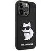 Karl Lagerfeld KLHCP14L3DRKHNK Apple iPhone 14 Pro 6.1″ juodos spalvos kietas dėklas Rubber Choupette 3D
