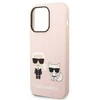 Apple iPhone 14 Pro Karl Lagerfeld dėklas silikoninis Karl & Choupette Magsafe (KLHMP14LSSKCI) light rožinės spalvos