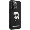 Karl Lagerfeld KLHCP14L3DRKINK Apple iPhone 14 Pro 6.1″ juodos spalvos kietas dėklas Rubber Ikonik 3D