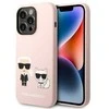 Apple iPhone 14 Pro Karl Lagerfeld dėklas silikoninis Karl & Choupette Magsafe (KLHMP14LSSKCI) light rožinės spalvos