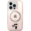 Apple iPhone 14 Pro Karl Lagerfeld dėklas IML NFT Karl&amp;Choupette Magsafe (KLHMP14LHNKCIP) rožinės spalvos