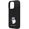 Apple iPhone 14 Pro Karl Lagerfeld dėklas Silicone C Metal Pin (KLHCP14LSMHCNPK) juodos spalvos