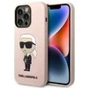 Apple iPhone 14 Pro Karl Lagerfeld dėklas Silicone Ikonik (KLHCP14LSNIKBCP) rožinės spalvos