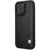 BMW BMHCP14X22RBDK dėklas Apple iPhone 14 Pro Max 6.7″ juodos spalvos kietas dėklas Leather Mėlyna Dots