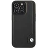 BMW BMHCP14X22RBDK dėklas Apple iPhone 14 Pro Max 6.7″ juodos spalvos kietas dėklas Leather Mėlyna Dots