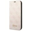 Apple iPhone 14 Pro Max Guess Book 4G Vintage Gold Logo (GUBKP14XHG4SHP) telefono dėklas rožinės spalvos