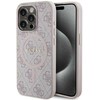 Guess GUHMP14XG4GFRP Apple iPhone 14 Pro Max 6.7" rožinės spalvos dėklas 4G Collection Leather Metal Logo Mag