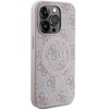 Guess GUHMP14XG4GFRP Apple iPhone 14 Pro Max 6.7" rožinės spalvos dėklas 4G Collection Leather Metal Logo Mag