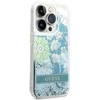 Guess GUHCP14XLFLSN Apple iPhone 14 Pro Max 6,7″ žalias kietas dėklas Flower Liquid Glitter