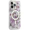 Apple iPhone 14 Pro Max Guess dėklas Flower MagSafe (GUHMP14XHCFWST) skaidrus