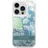 Guess GUHCP14XLFLSN Apple iPhone 14 Pro Max 6,7″ žalias kietas dėklas Flower Liquid Glitter