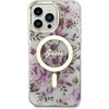 Apple iPhone 14 Pro Max Guess dėklas Flower MagSafe (GUHMP14XHCFWST) skaidrus