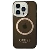 Guess GUHMP14XHTCMK Apple iPhone 14 Pro Max 6,7″ juodos spalvos kietas dėklas Gold Outline Translucent MagSafe