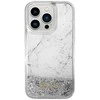 Guess GUHCP14XLCSGSGH Apple iPhone 14 Pro Max 6.7″ baltos spalvos kietas dėklas Liquid Glitter Marble