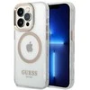 Apple iPhone 14 Pro Max Guess Dėklas Metal Outline Magsafe (GUHMP14XHTRMD) aukso spalvos