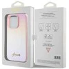 Guess GUHCP14XPSAIRSP Apple iPhone 14 Pro Max 6.7″ rožinės spalvos kietas dėklas Saffiano Iridescent Script