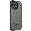 Apple iPhone 14 Pro Max Guess dėklas Saffianotriangle Logo (GUHCP14XPSATLG) sidabrinės spalvos
