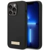 Apple iPhone 14 Pro Max Guess Dėklas silikoninis Logo Plate MagSafe juodos spalvos