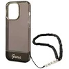 Dėklas GUESS GUHCP14XHGCOHK IPHONE 14 PRO MAX 6.7 "Juodas/Juodas HARDCASE TRANSLUENT PEARL STRAP