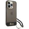 Dėklas GUESS GUHCP14XHGCOHK IPHONE 14 PRO MAX 6.7 "Juodas/Juodas HARDCASE TRANSLUENT PEARL STRAP