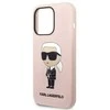 Apple iPhone 14 Pro Max Karl Lagerfeld dėklas Silicone Ikonik (KLHCP14XSNIKBCP) rožinės spalvos