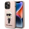 Apple iPhone 14 Pro Max Karl Lagerfeld dėklas Silicone Ikonik (KLHCP14XSNIKBCP) rožinės spalvos