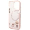 Apple iPhone 14 Pro Max Karl Lagerfeld dėklas Karl & Choupette Aliuminio Magsafe (KLHMP14XHKCP) rožinės spalvos