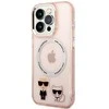 Apple iPhone 14 Pro Max Karl Lagerfeld dėklas Karl &amp; Choupette Aliuminio Magsafe (KLHMP14XHKCP) rožinės spalvos