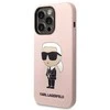 Apple iPhone 14 Pro Max Karl Lagerfeld dėklas silikoninis NFT Ikonik Magsafe (KLHMP14XSNIKBCP) rožinės spalvos