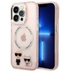 Apple iPhone 14 Pro Max Karl Lagerfeld dėklas Karl & Choupette Aliuminio Magsafe (KLHMP14XHKCP) rožinės spalvos