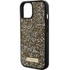 Apple iPhone 15 Guess dėklas Rhinestone Metal Logo (GUHCP15SPFGSBSD) geltonos spalvos