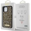 Apple iPhone 15 Guess dėklas Rhinestone Metal Logo (GUHCP15SPFGSBSD) geltonos spalvos
