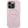 „Guess Saffiano MagSafe“ dėklas „Apple iPhone 15“, rožinis