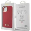 Apple iPhone 15 Guess dėklas Silicone Script Metal Logo & Frame (GUHCP15SSMBSLM) raudonos spalvos