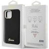 Dėklas GUESS GUHCP15SSMBSLK IPHONE 15/14/13 6.1 "Juodas / Juodas HARDCASE SILICONE SCRIPT METAL LOGO & FRAME