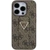 Apple iPhone 15 Guess Hardcase Grip Stand 4G Triangle Strass (GUHCP15SPGS4TDW) telefono dėklas rudos spalvos