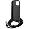 Karl Lagerfeld KLHCP15SSASKNPSK Apple iPhone 15 / 14 / 13 6.1″ kietas dėklas juodos spalvos Crossbody Saffiano Mon