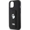 Karl Lagerfeld KLHCP15SGSACHPK Apple iPhone 15/ 14 / 13 6.1″ juodos spalvos kietas dėklas Gripstand Saffiano Chou