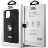 Apple iPhone 15 Karl Lagerfeld dėklas Gripstand Saffiano Choupette Pins (KLHCP15SGSACHPK) juodos spalvos