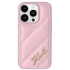Apple iPhone 15 PLUS / 14 PLUS Karl Lagerfeld Diagonal Quilted Script (KLHCP15MPQDSMGP) dėklas telefonui rožinės spalvos