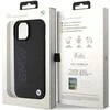 Apple iPhone 15 Plus BMW dėklas odinis Hot Stamp MagSafe (BMHMP15MSLLBK) juodos spalvos
