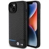 Dėklas BMW BMHCP15M22NBCK Apple iPhone 15 Plus / 14 Plus 6.7″ juodos spalvos Leather Carbon