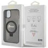 Apple iPhone 15 Plus Guess dėklas Ring Stand Script Glitter MagSafe (GUHMP15MHRSGSK) juodos spalvos