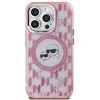 Apple iPhone 15 Plus Karl Lagerfeld IML Monogram Karl&amp;Choupette Head MagSafe (KLHMP15MHMCKMHP) dėklas telefonui rožinės spalvos