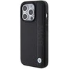 Dėklas BMW BMHCP15L22RDPK Apple iPhone 15 Pro 6.1″ juodos spalvos kietas dėklas Leather Textured & Stripe