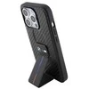 Apple iPhone 15 Pro BMW dėklas Grip Stand Smooth &amp; Carbon (BMHCP15LGSPCCK) juodos spalvos