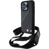 Dėklas BMW BMHCP15L23PSCCK Apple iPhone 15 Pro 6.1″ juodos spalvos hardcase M Edition Carbon Stripe & Strap